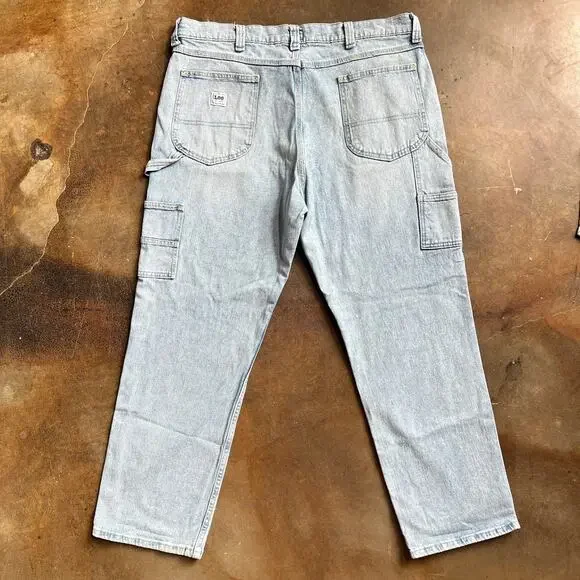 VTG Lee Men's Carpenter Denim Jeans Pants 38x30 - Picture 3 of 9